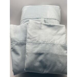 Member's Mark 100% Cotton Sateen Queen FLAT Sheet 2 Pillow Cases Robins Egg Blue